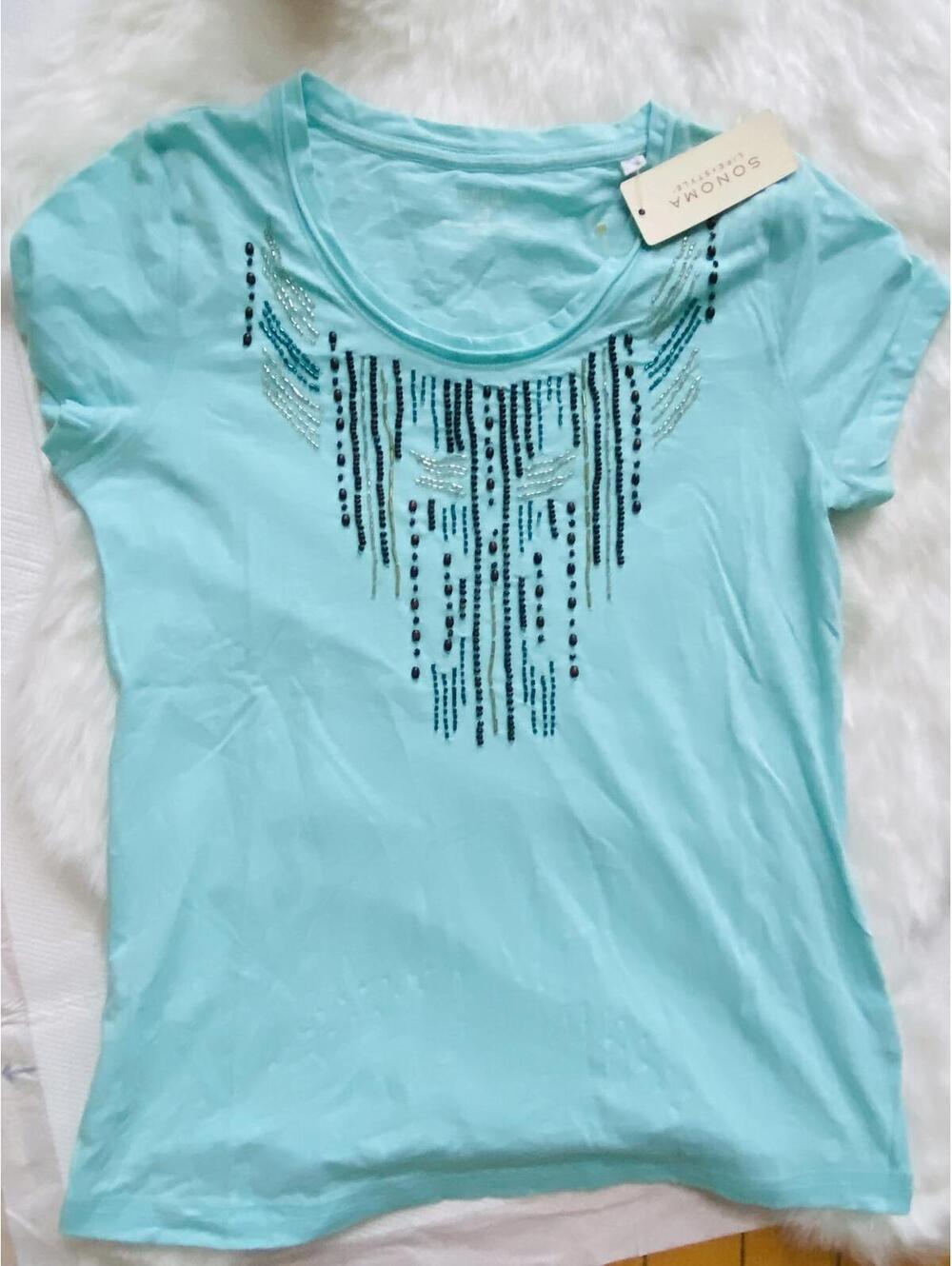 Sonoma Women's XS Short Sleeve T-Shirt with Beaded Design XS